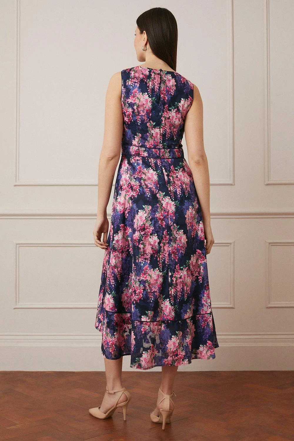 Wallis Floral Printed Jacquard Midi Dress - Image 3