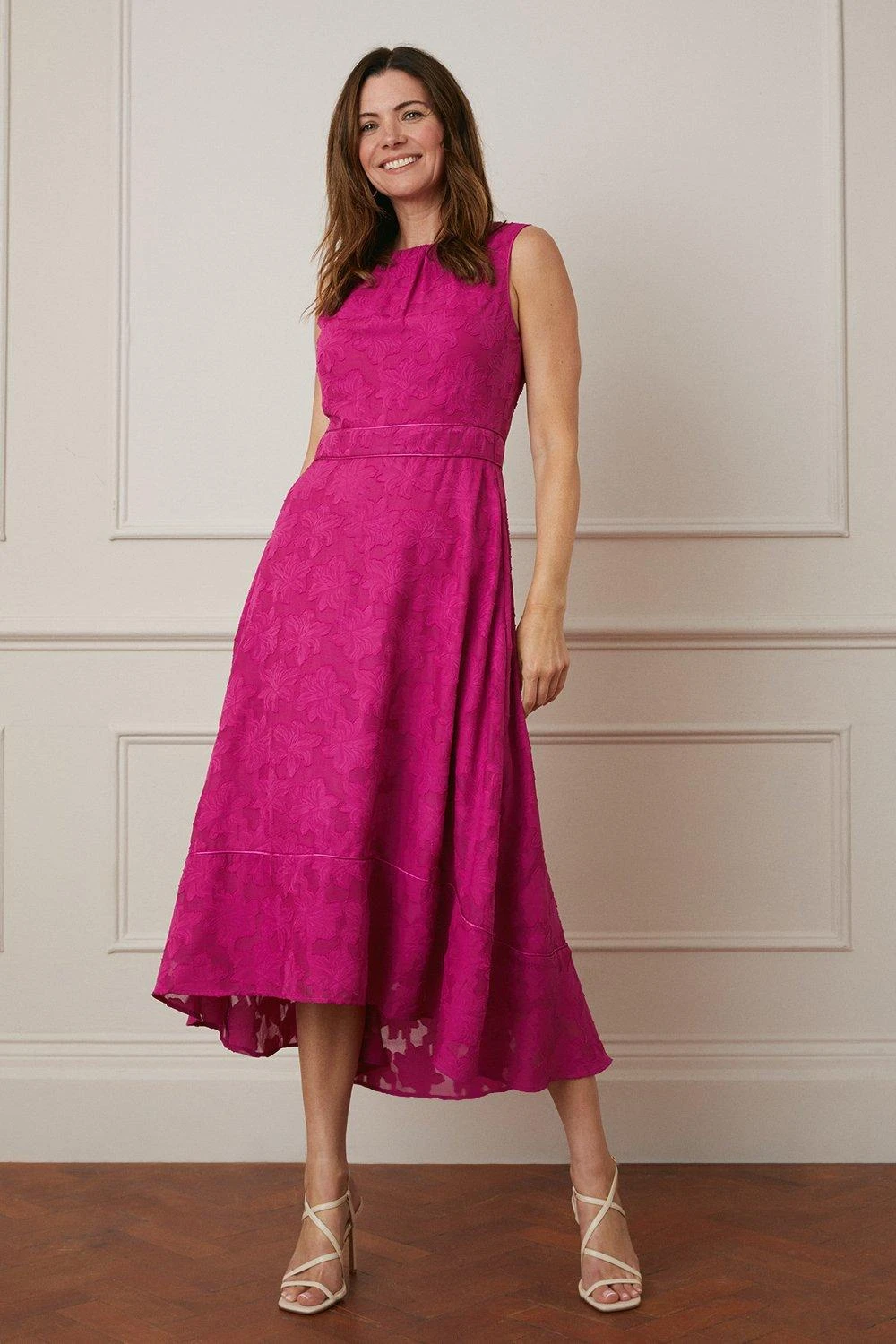 Wallis Jacquard Piping Midi Dress