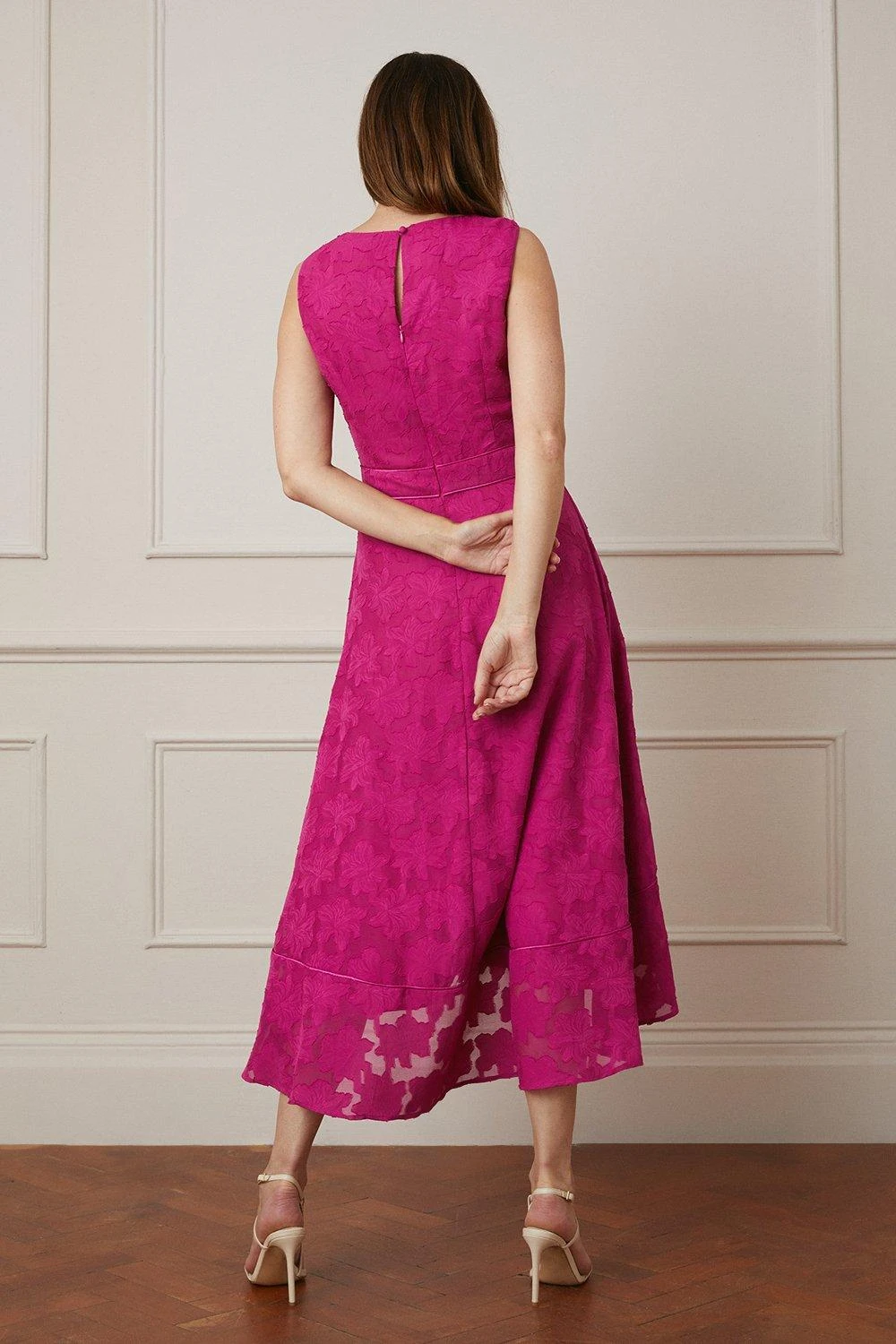 Wallis Jacquard Piping Midi Dress - Image 3