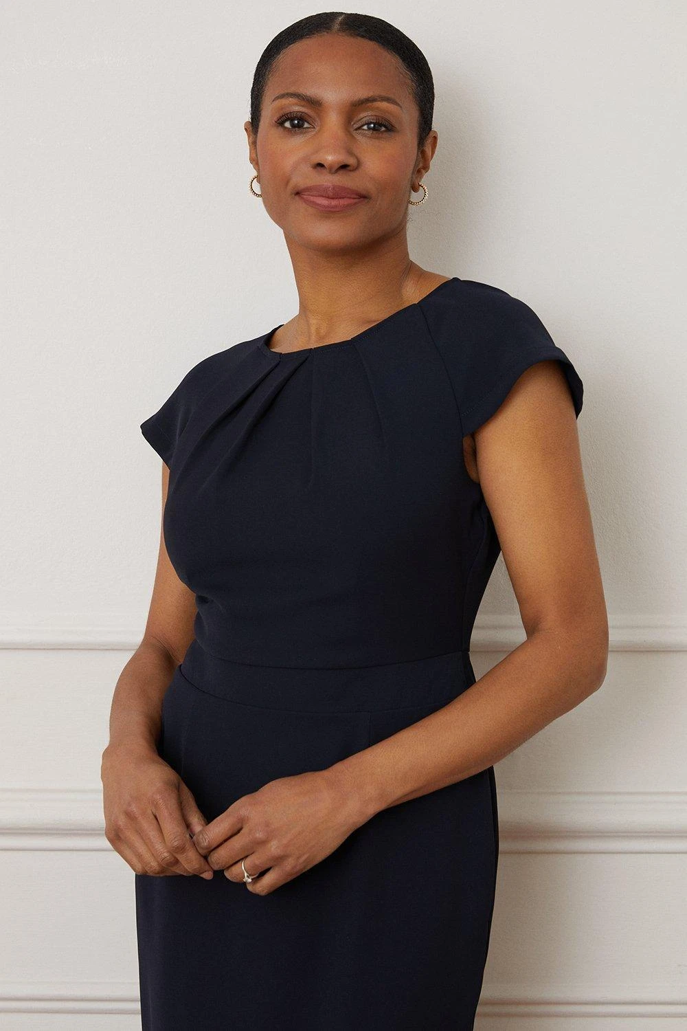 Wallis Tailored Gathered Neckline Pencil Dress - Image 2