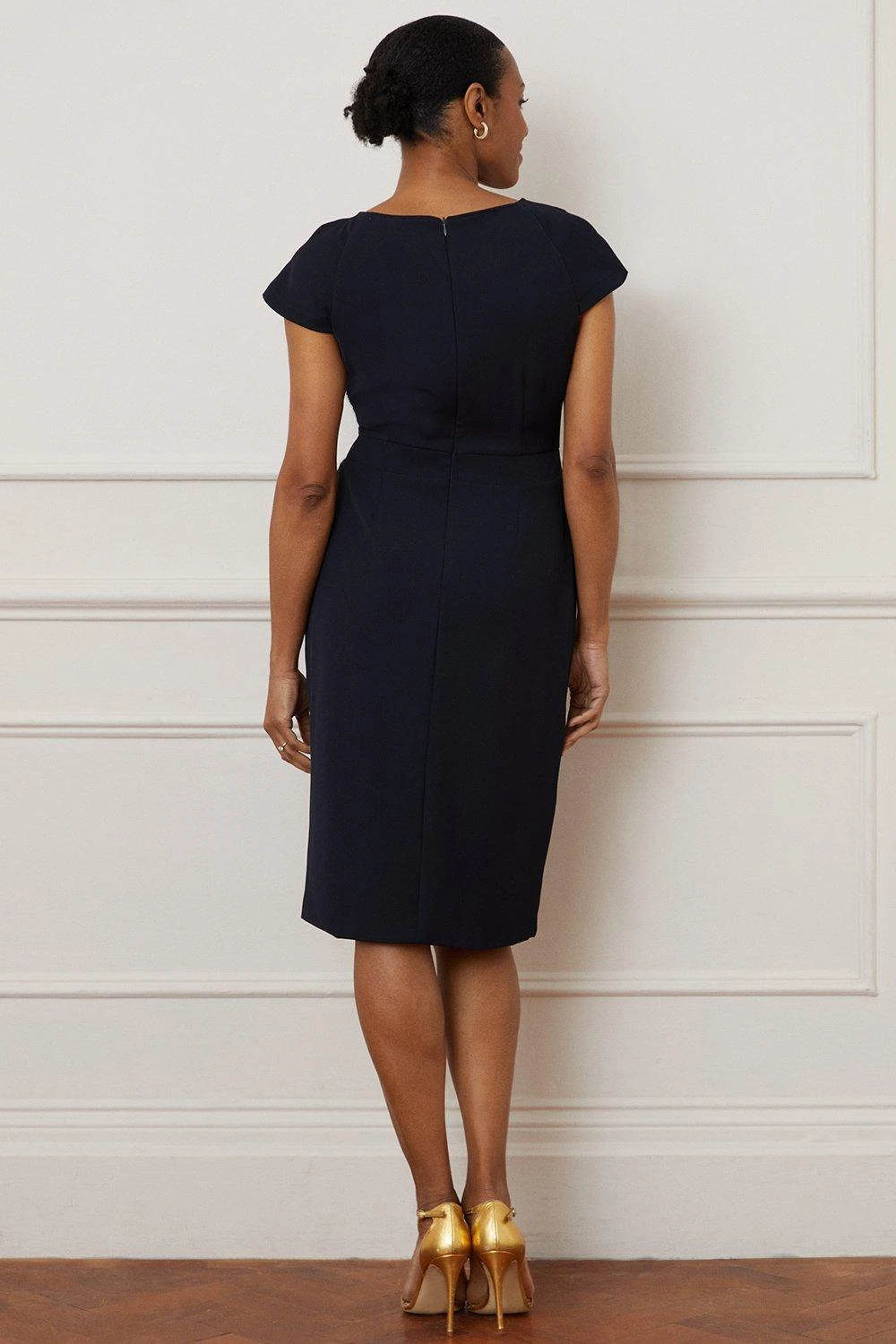 Wallis Tailored Gathered Neckline Pencil Dress - Image 3