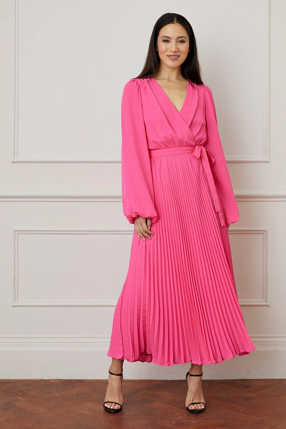 Wallis Tall Pleated Wrap Maxi Dress