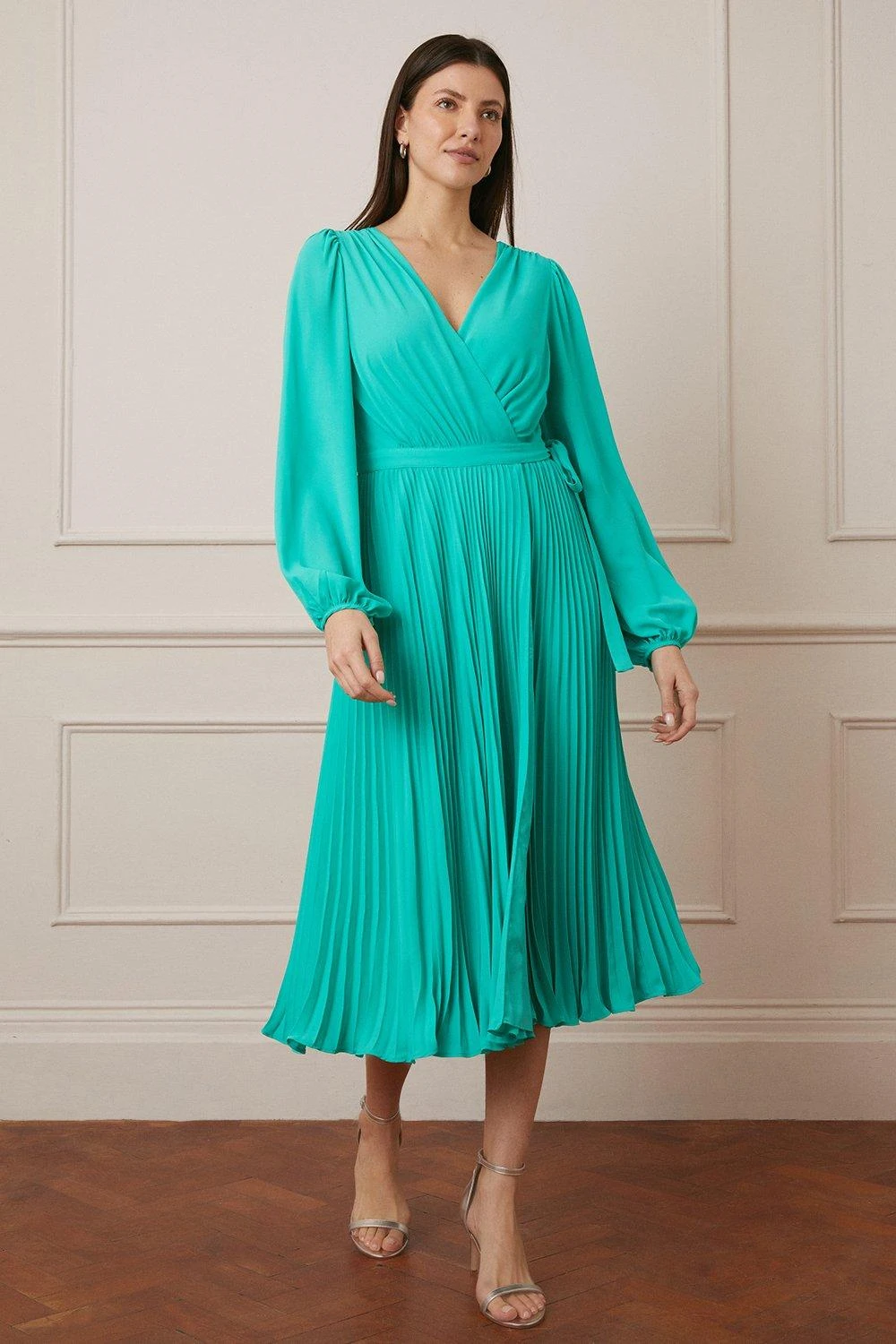Wallis Pleated Wrap Maxi Dress
