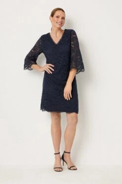 Wallis Tall Lace 3/4 Sleeve Shift Dress
