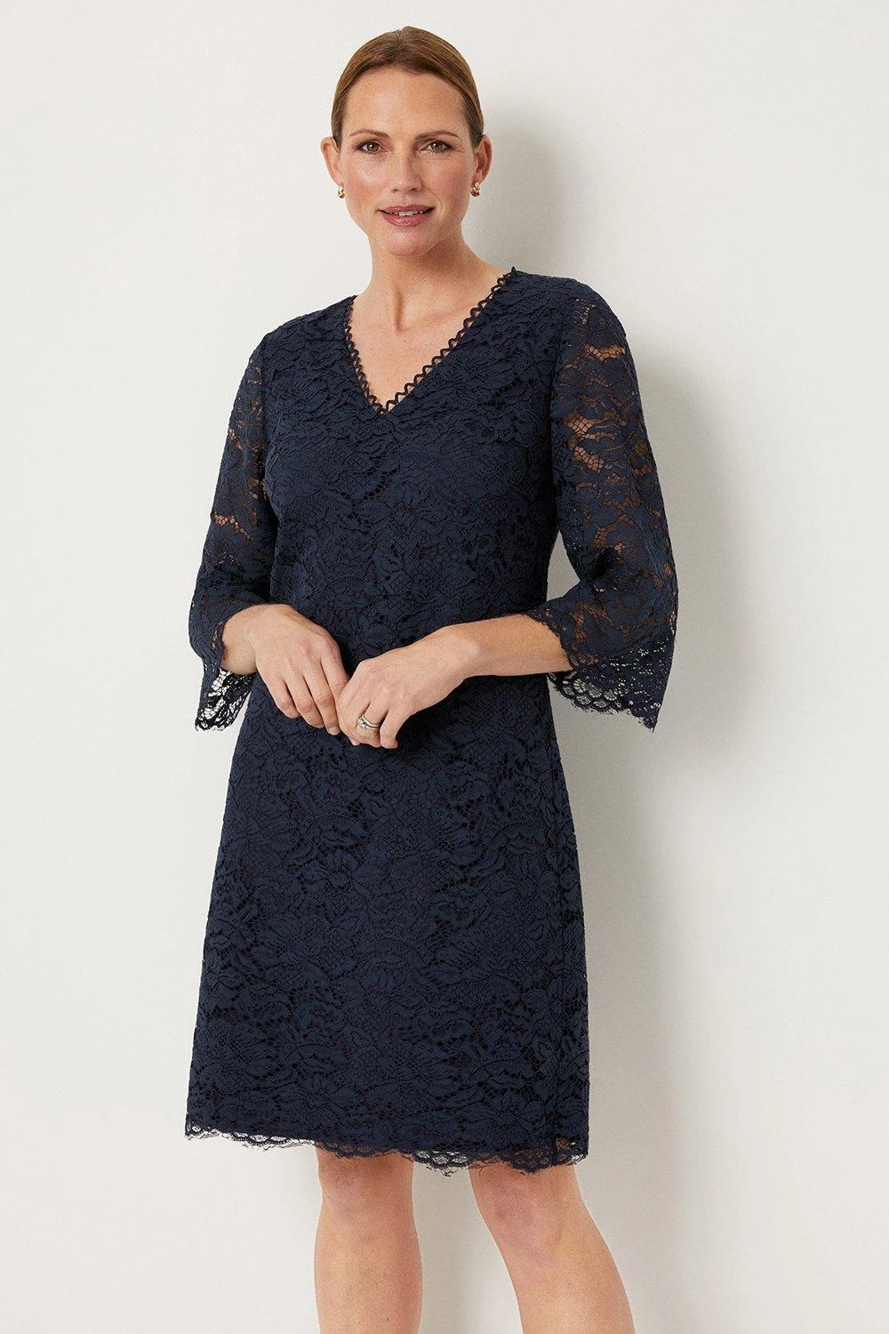 Wallis Tall Lace 3/4 Sleeve Shift Dress - Image 2