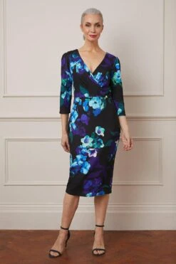 Wallis Floral Wrap Pencil Midi Dress