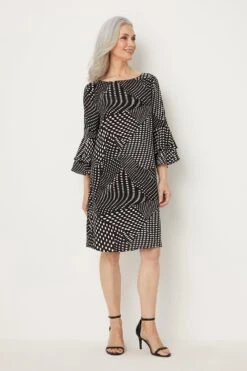 Wallis Black Patchwork Spot Shift Dress