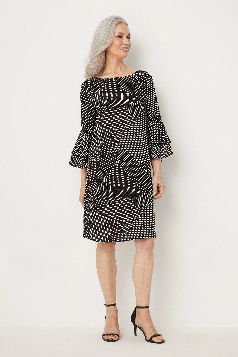 Wallis Black Patchwork Spot Shift Dress