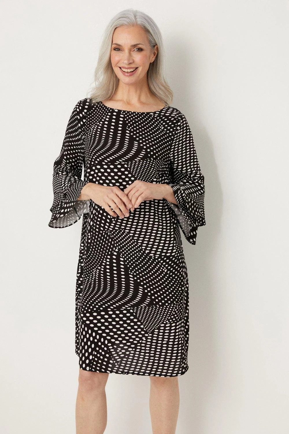 Wallis Black Patchwork Spot Shift Dress - Image 2