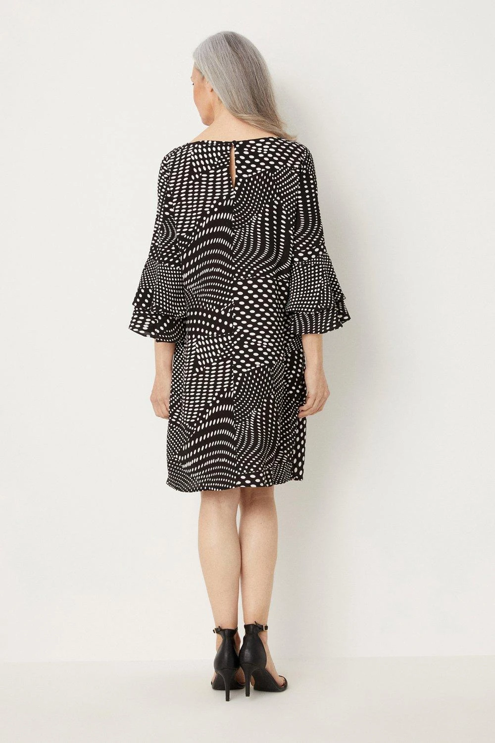 Wallis Black Patchwork Spot Shift Dress - Image 3
