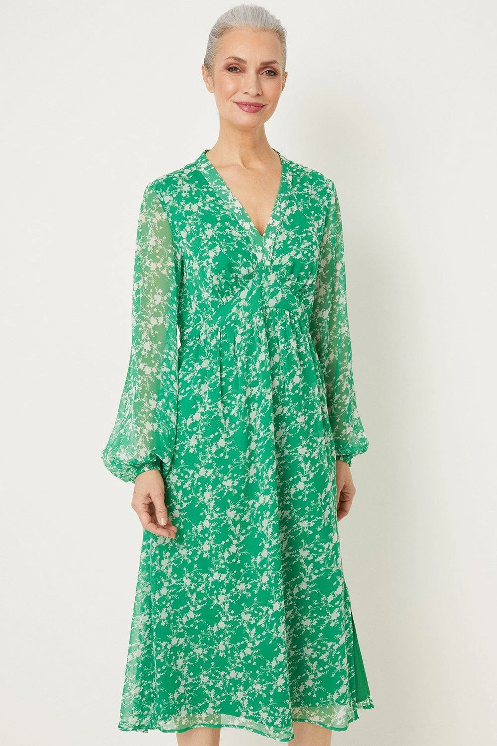 Wallis Green Ditsy Midi Dress - Image 2