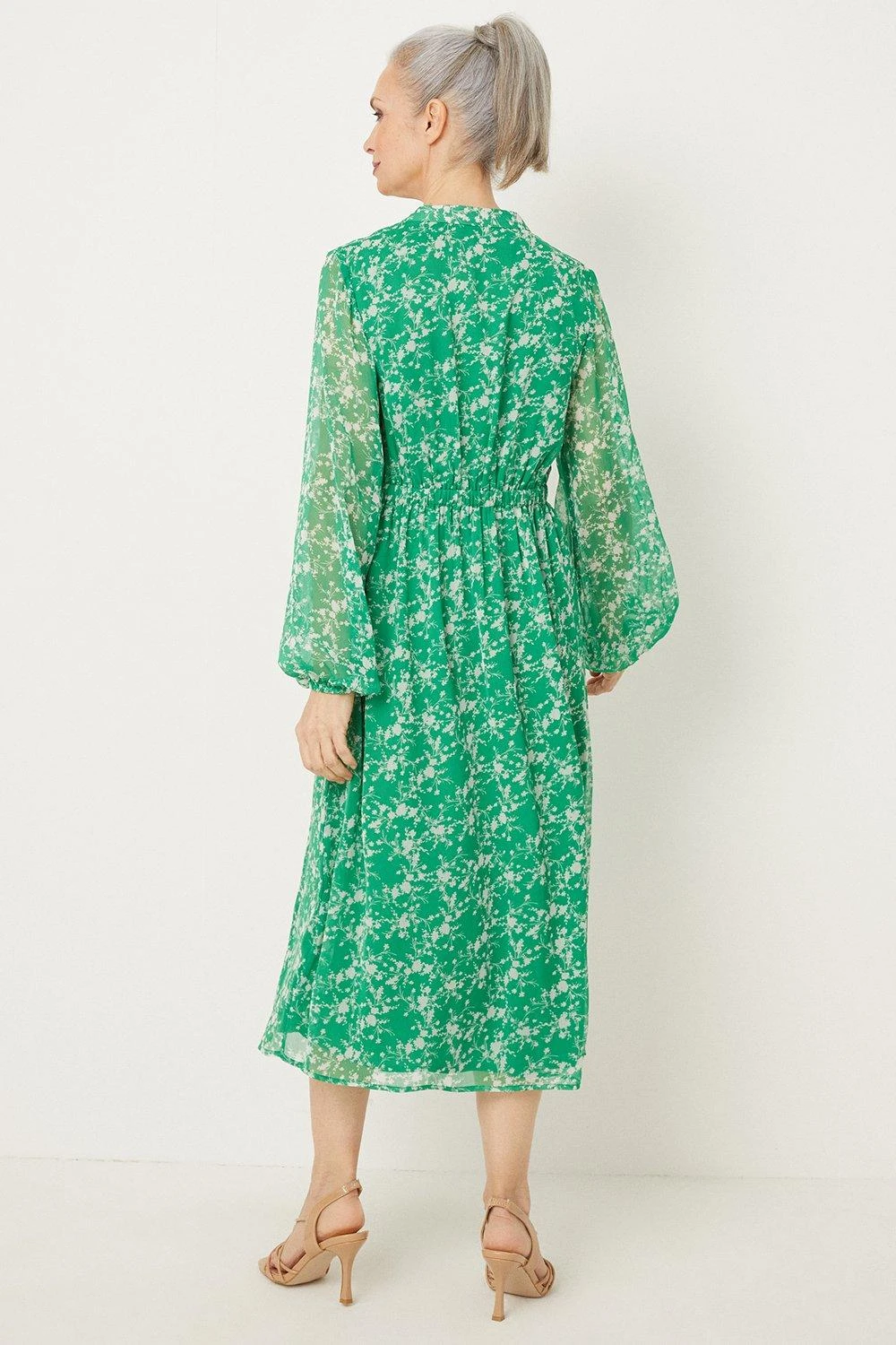 Wallis Green Ditsy Midi Dress - Image 3