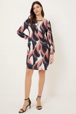 Wallis Pink Abstract Geo Jersey Shift Dress