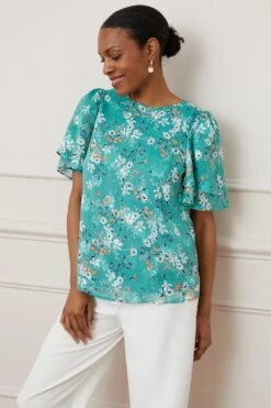 Wallis Double Ruffle Sleeve Blouse