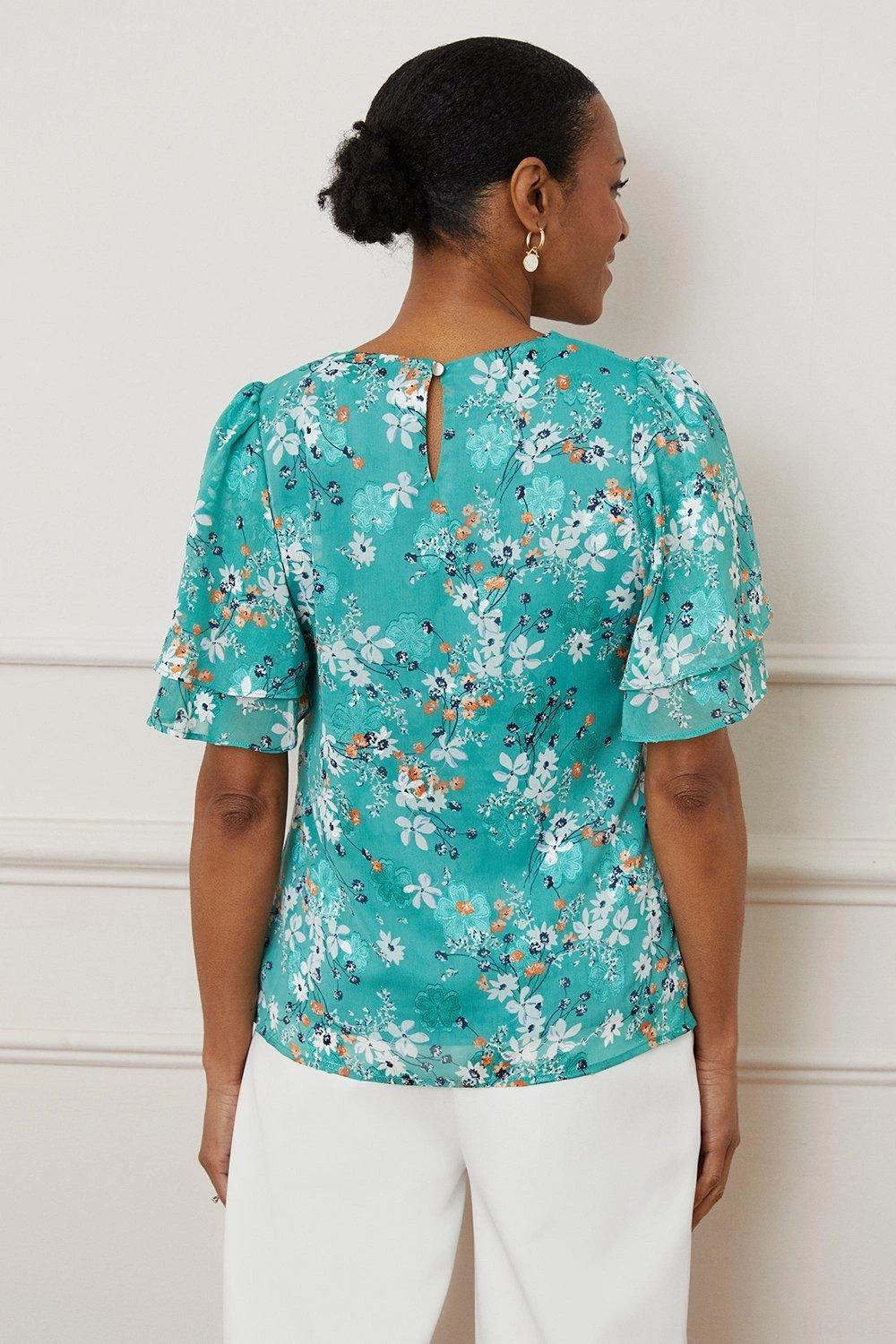 Wallis Double Ruffle Sleeve Blouse - Image 3