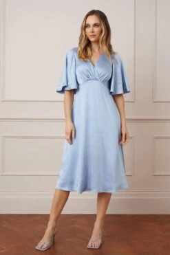 Wallis Satin Angel Sleeve Midi Dress