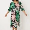 Wallis Curve Black Botanical Floral Midi Dress