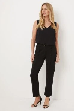Wallis Petite Black Ponte Trousers