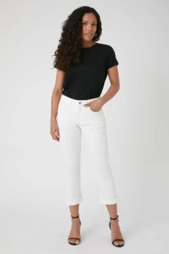 Wallis Petite White Scarlet Roll Up Jeans