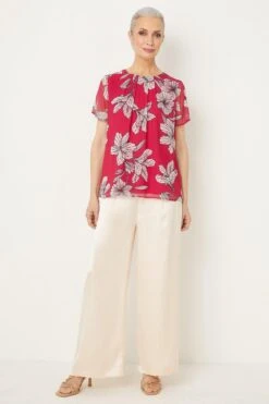 Wallis Pink Floral Chiffon Shell Top