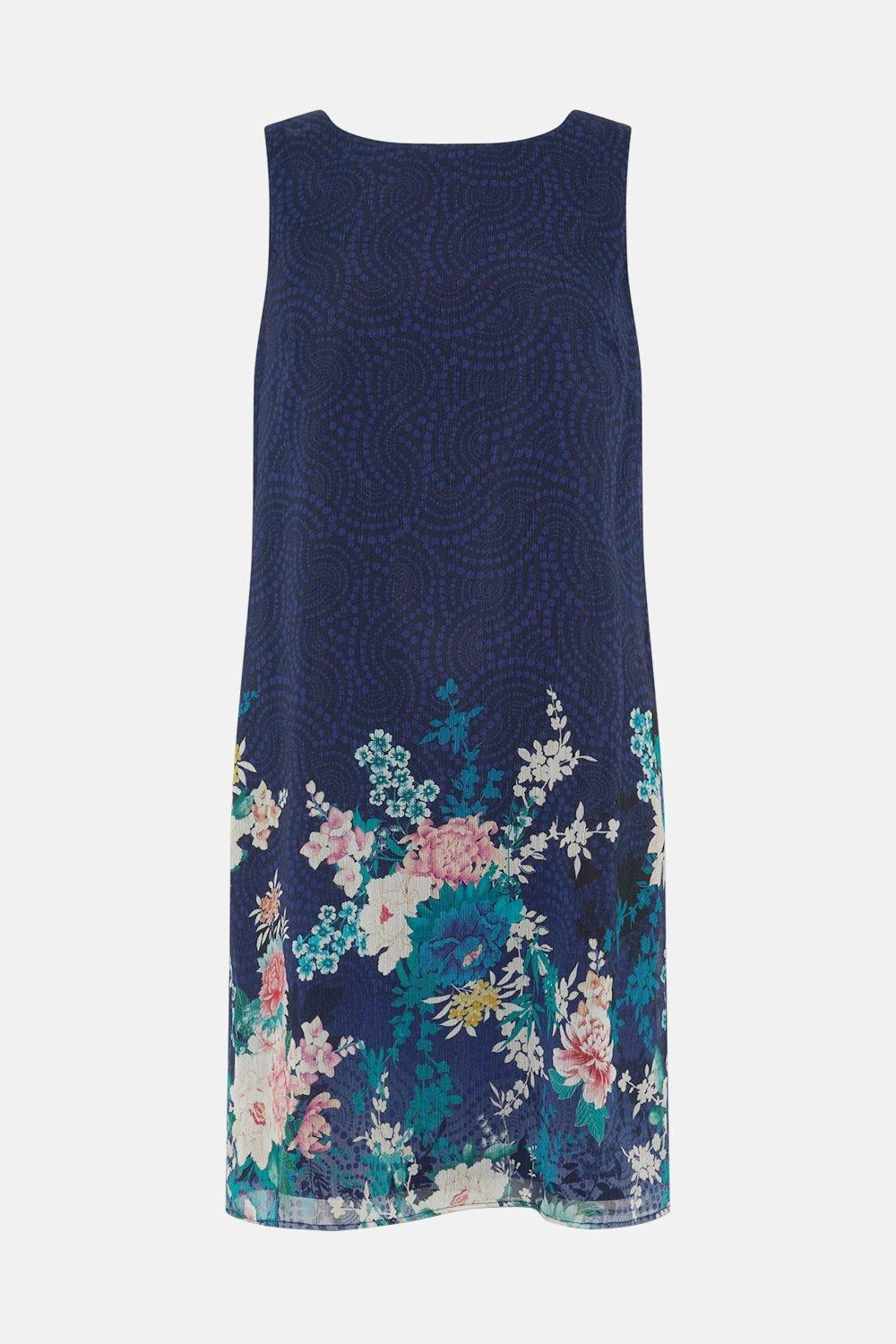 Wallis Navy Floral Border Shift Dress - Image 5