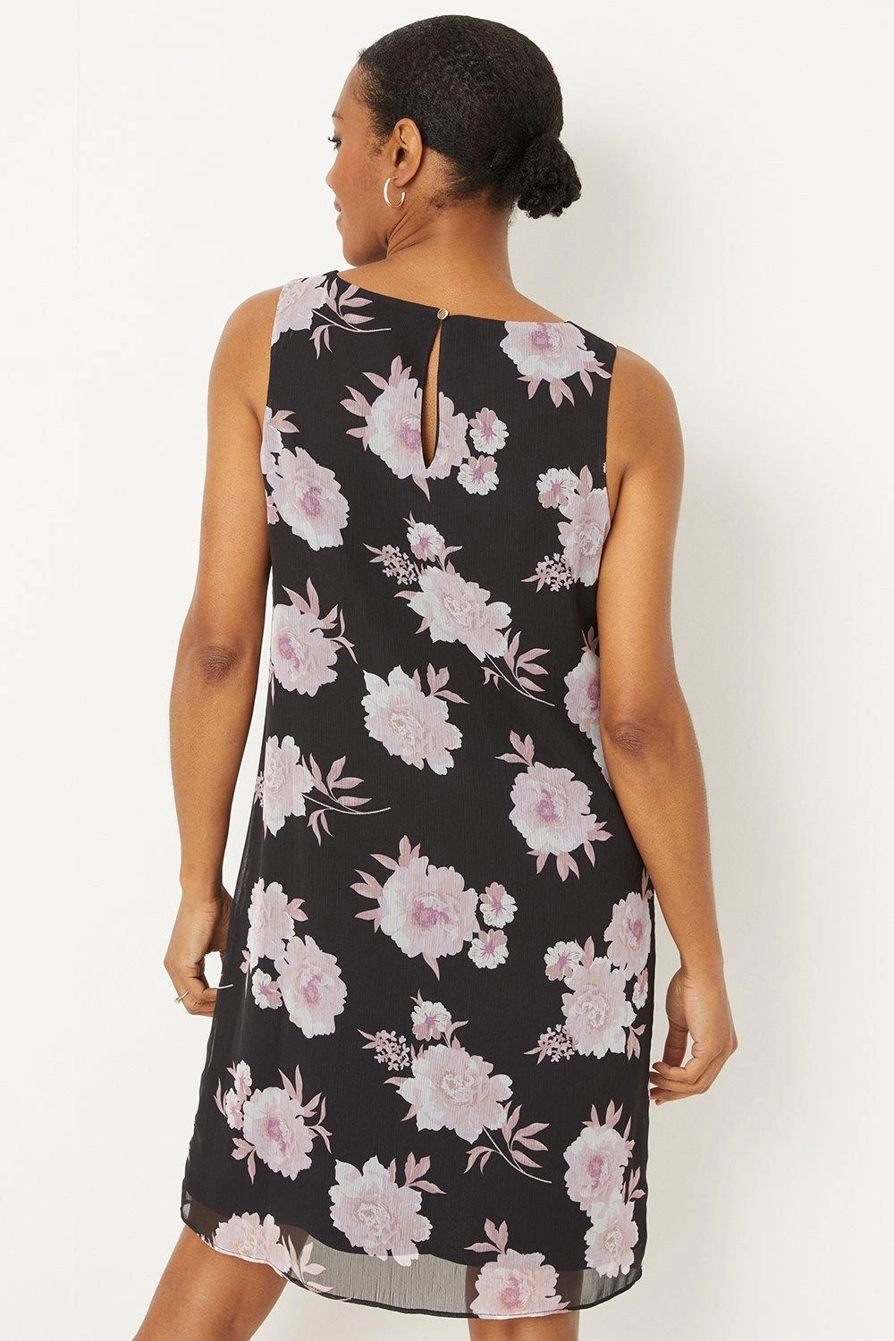 Wallis Black Floral Shift Dress - Image 3