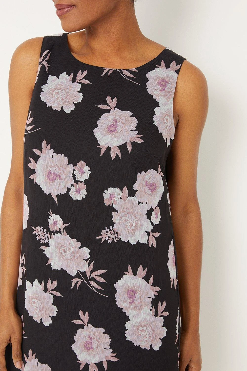 Wallis Black Floral Shift Dress - Image 4