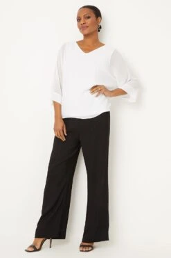 Wallis Ivory V Neck Overlayer Top