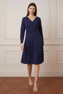 Wallis Scuba Crepe Wrap Waist Midi Dress