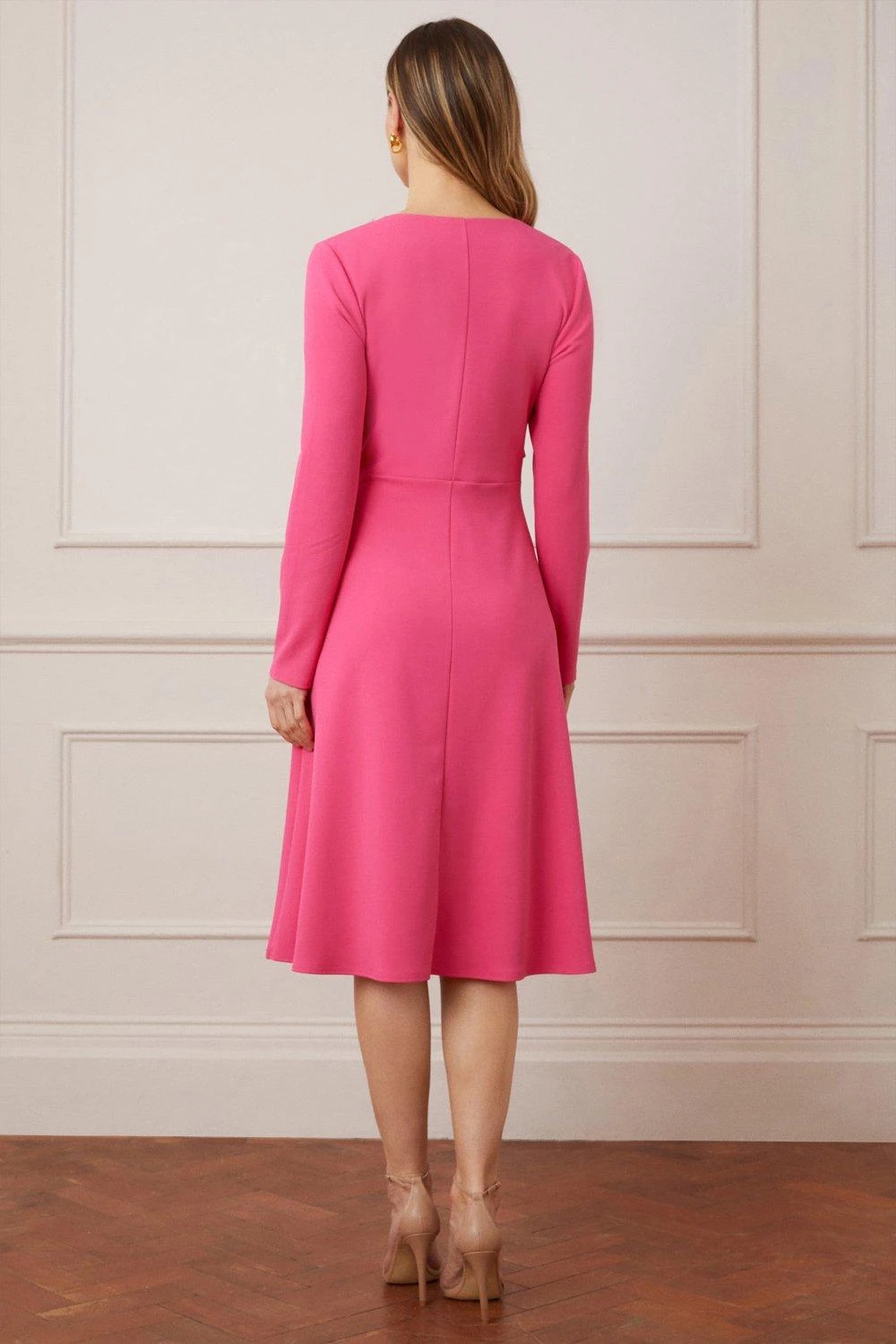 Wallis Scuba Crepe Wrap Waist Midi Dress - Image 3