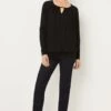 Wallis Black Jersey Bubble Hem Top