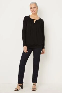 Wallis Black Jersey Bubble Hem Top
