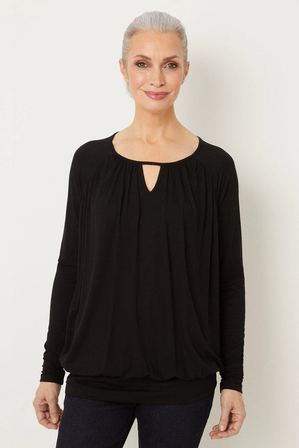 Wallis Black Jersey Bubble Hem Top - Image 2