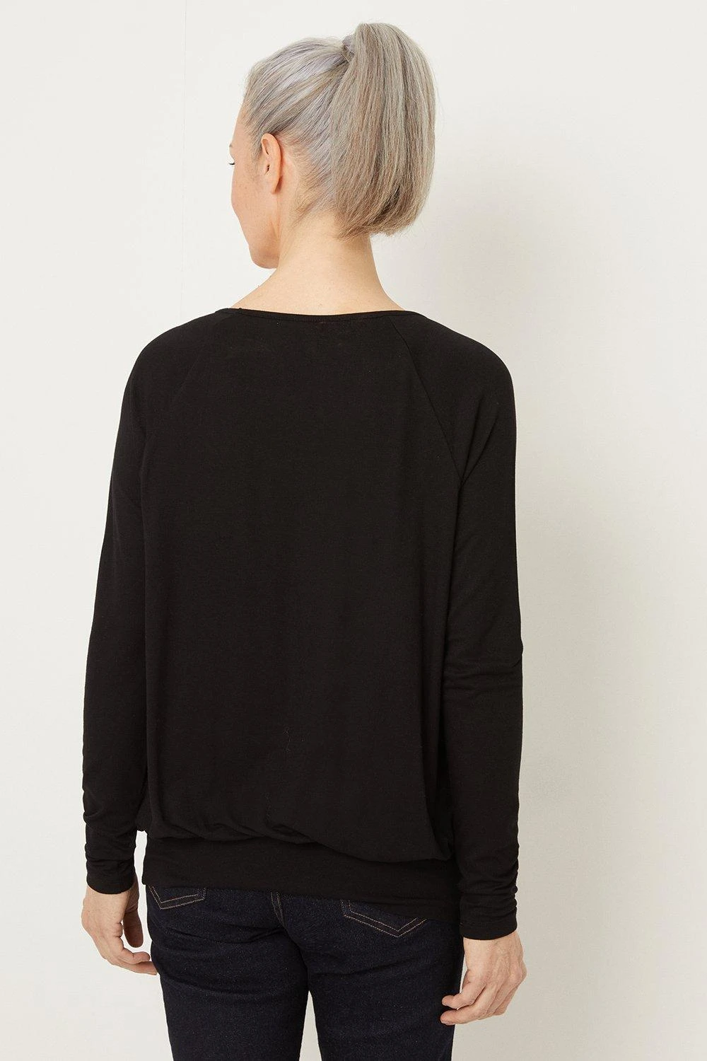Wallis Black Jersey Bubble Hem Top - Image 3