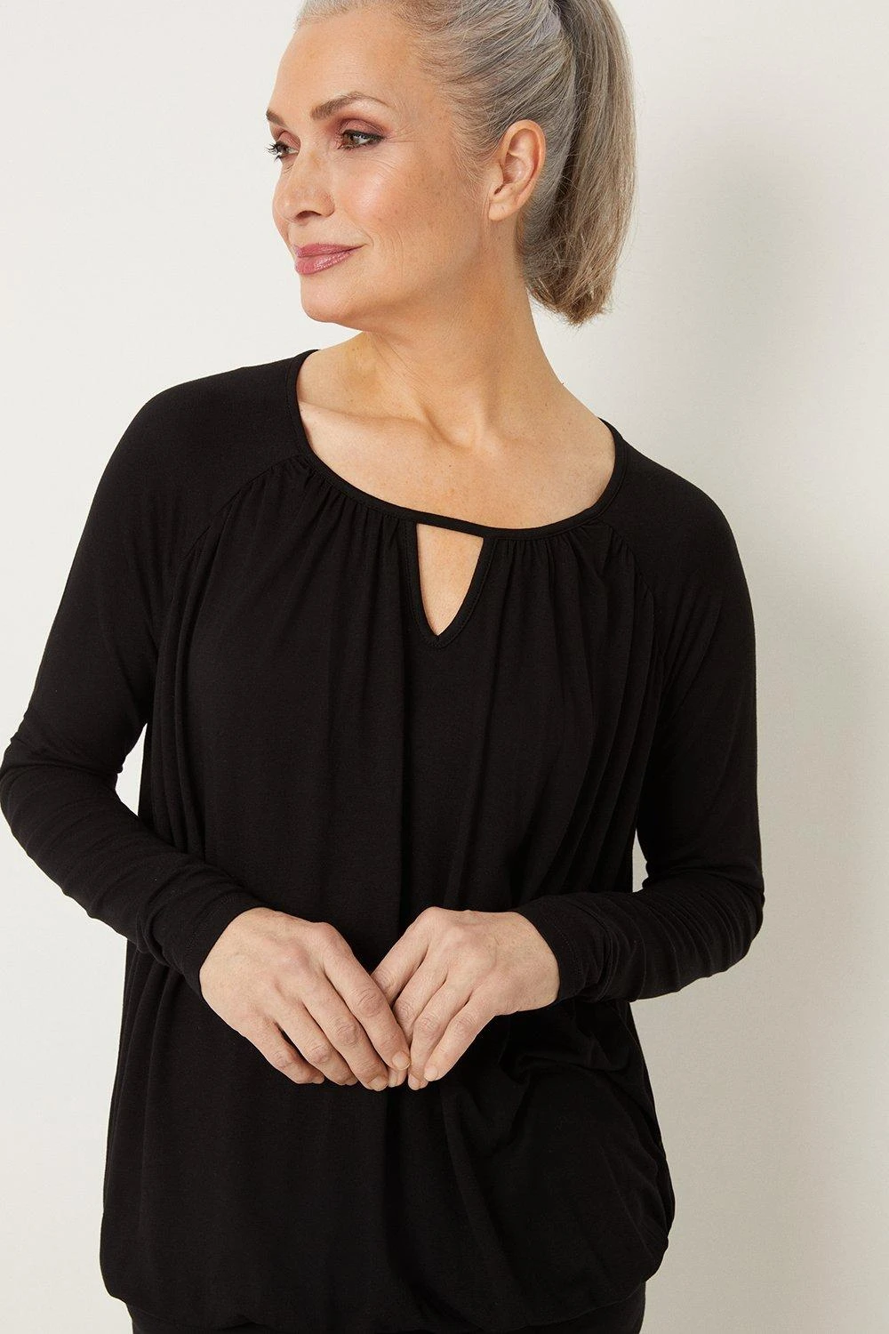 Wallis Black Jersey Bubble Hem Top - Image 4