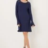 Wallis Navy Jersey Gold Chain Shift Dress