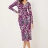 Wallis Pink Abstract Twist Front Jersey Dress
