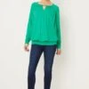 Wallis Green Jersey Bubble Hem Top
