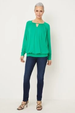 Wallis Green Jersey Bubble Hem Top