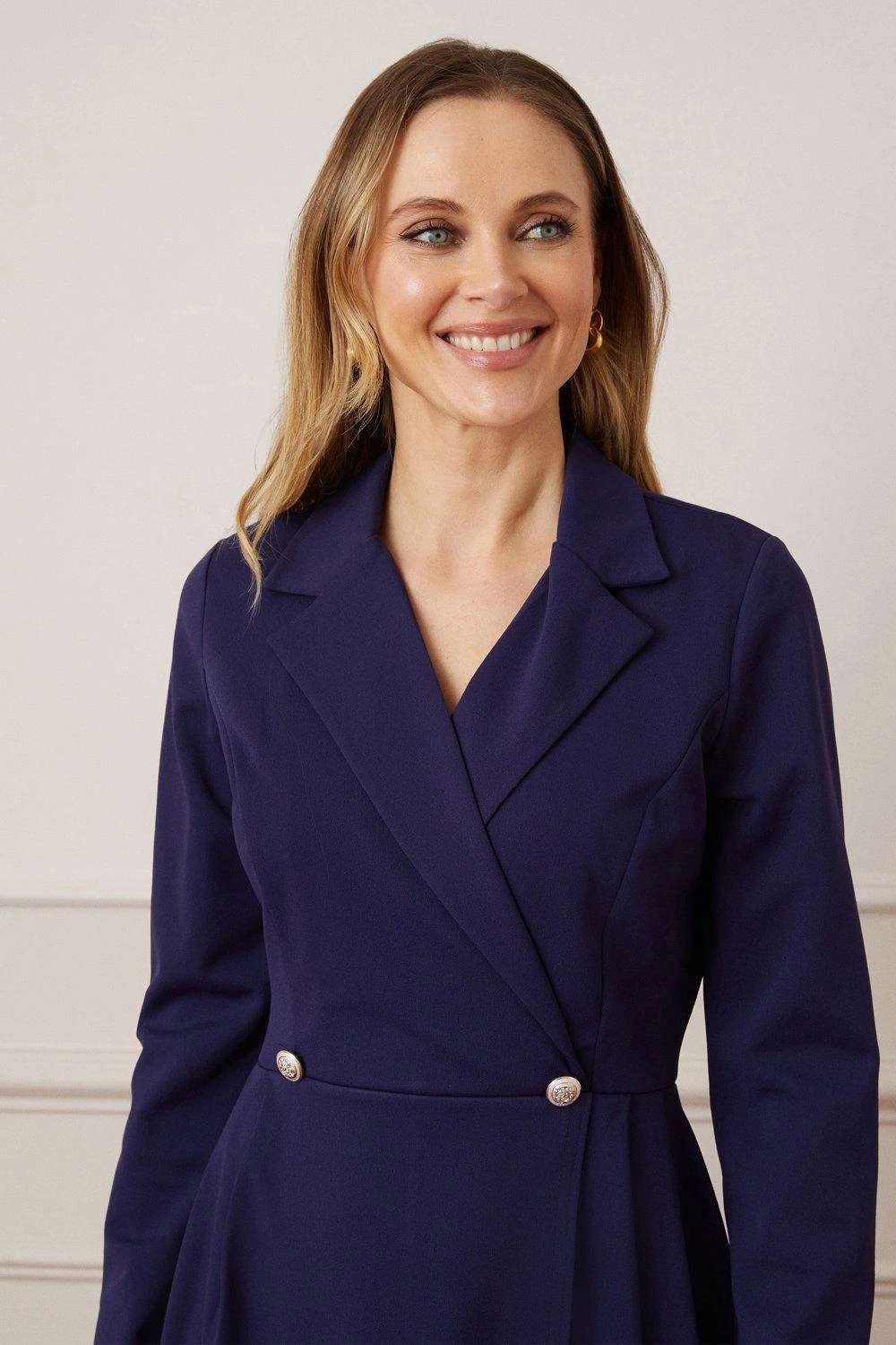 Wallis Scuba Crepe Button Wrap Midi Dress - Image 2