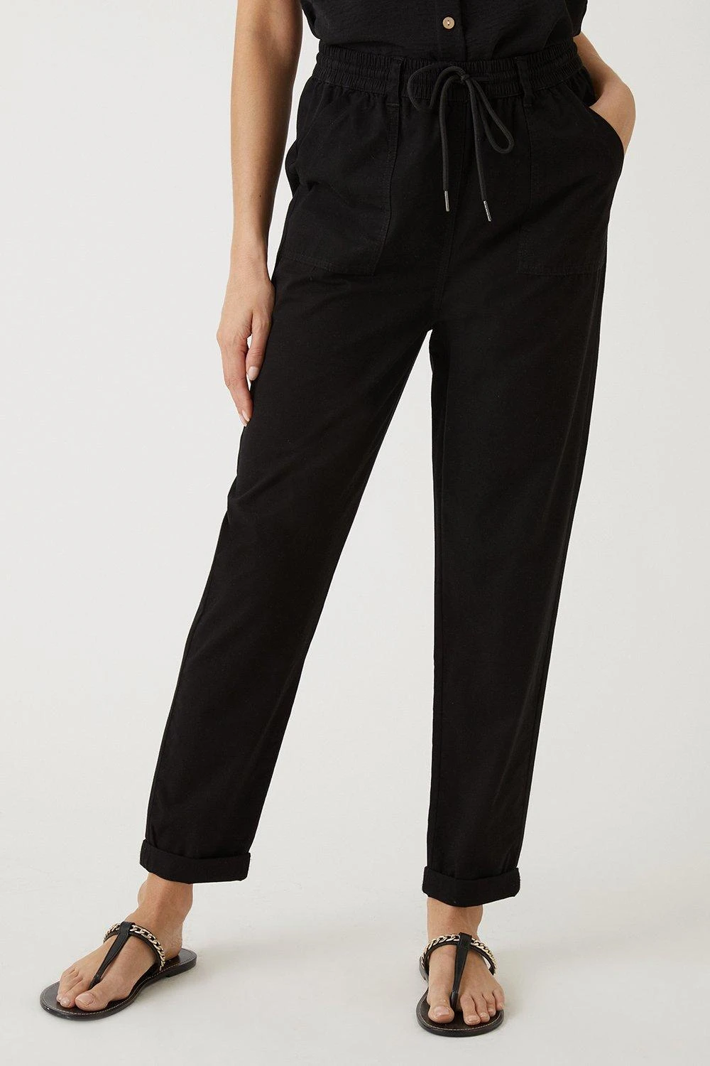 Wallis Elasticated Waist Tapered Trousers - Image 2