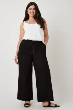 Wallis Curve Elasticated Waist Wide Leg Trousers