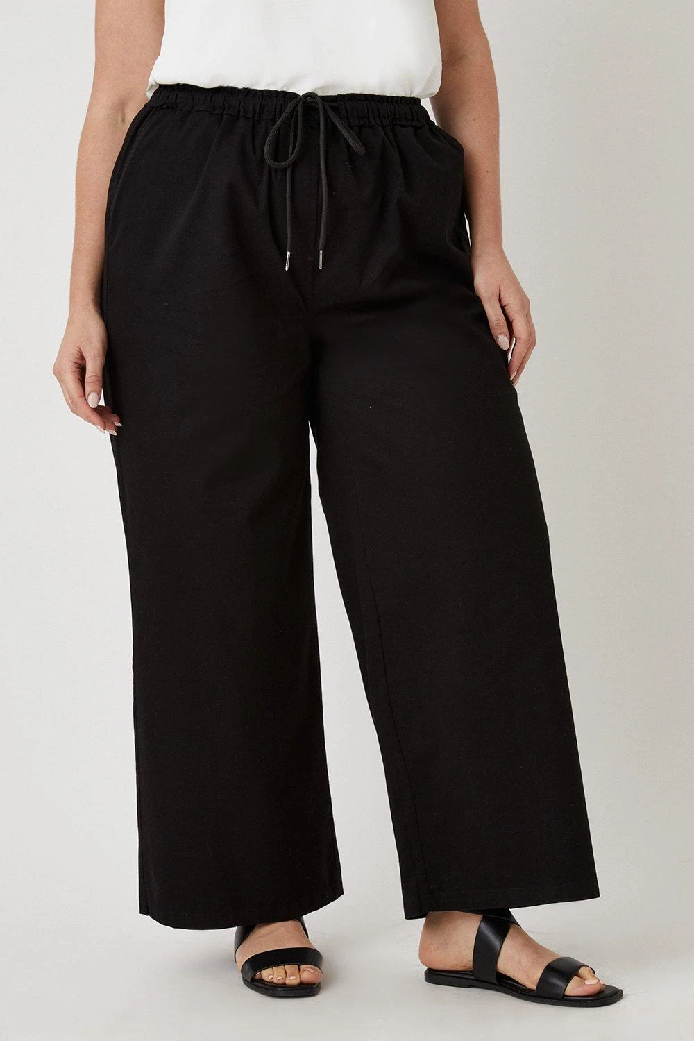 Wallis Curve Elasticated Waist Wide Leg Trousers - Image 2