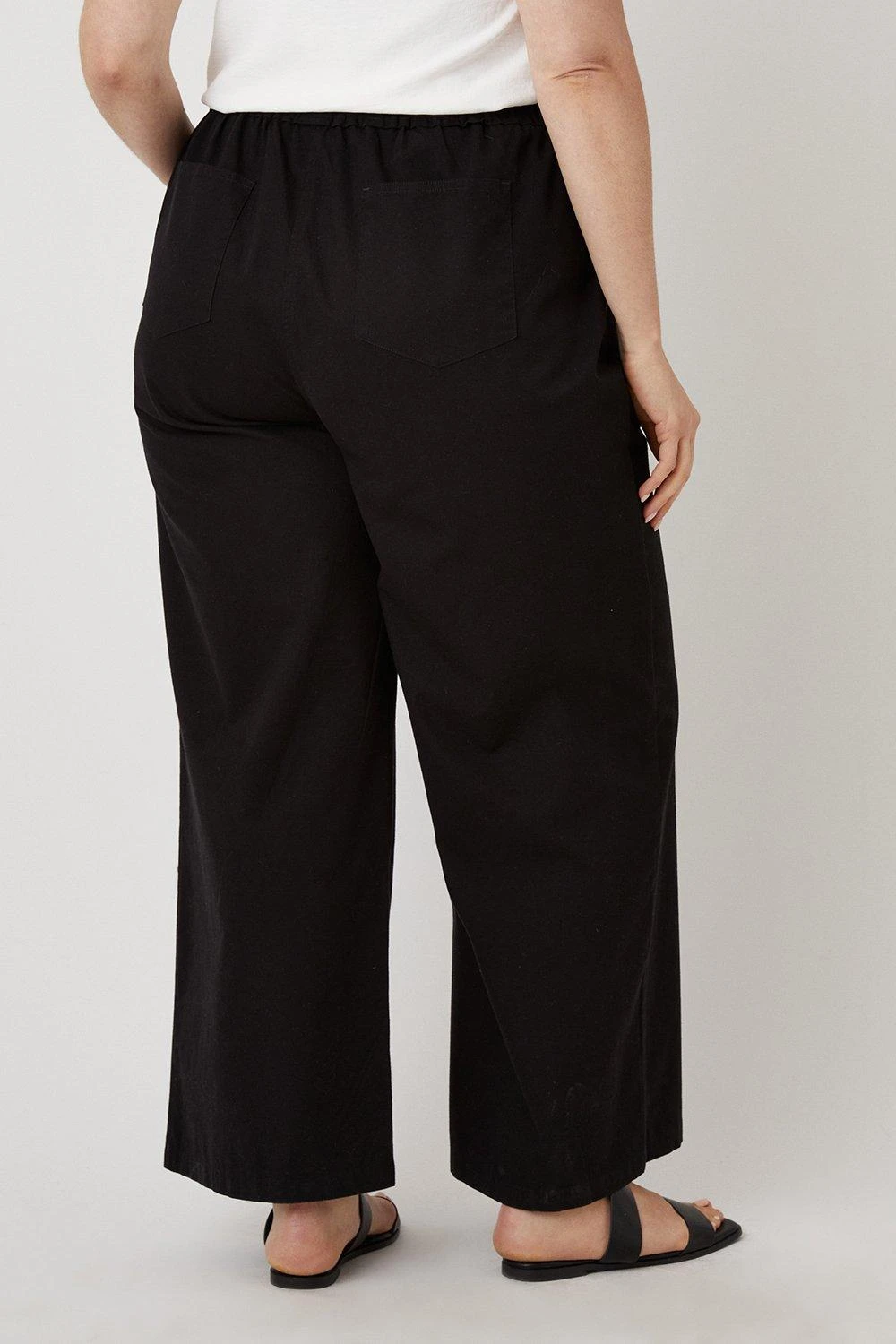 Wallis Curve Elasticated Waist Wide Leg Trousers - Image 3