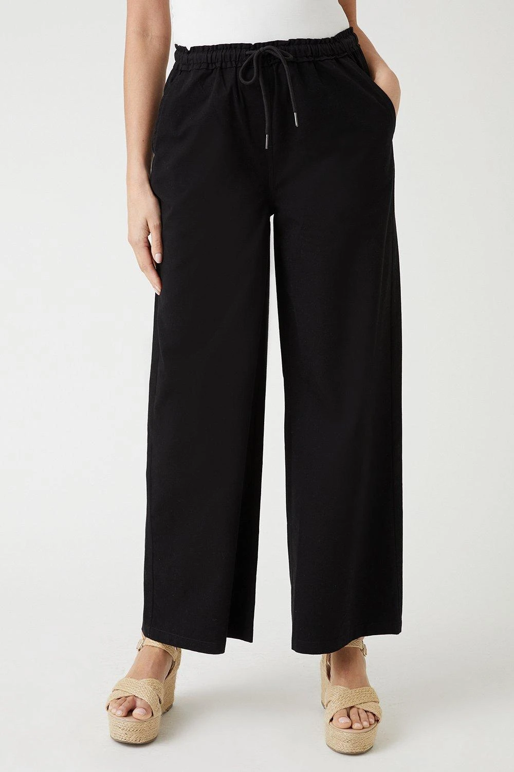 Wallis Elasticated Waist Wide Leg Trousers - Image 2