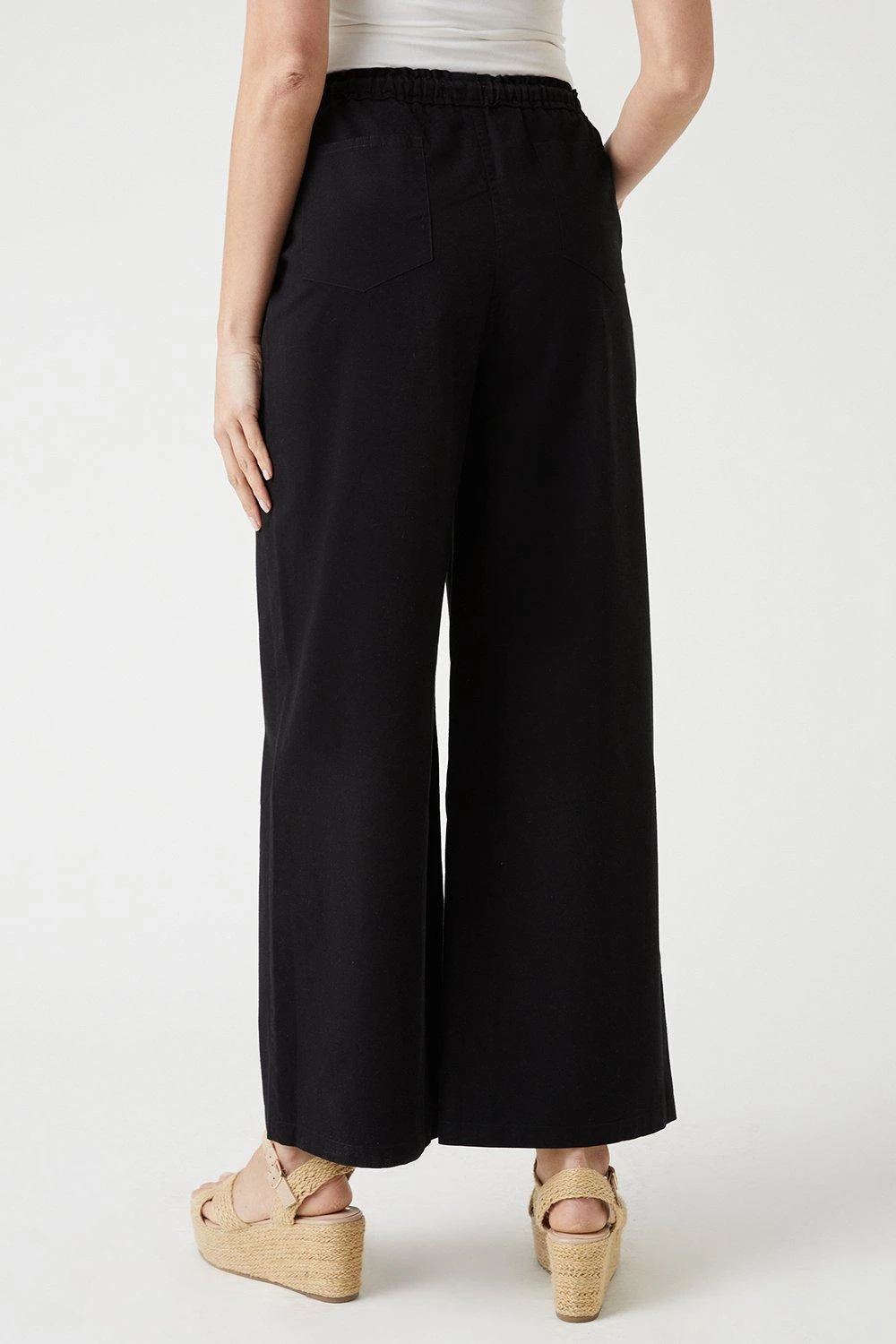 Wallis Elasticated Waist Wide Leg Trousers - Image 3