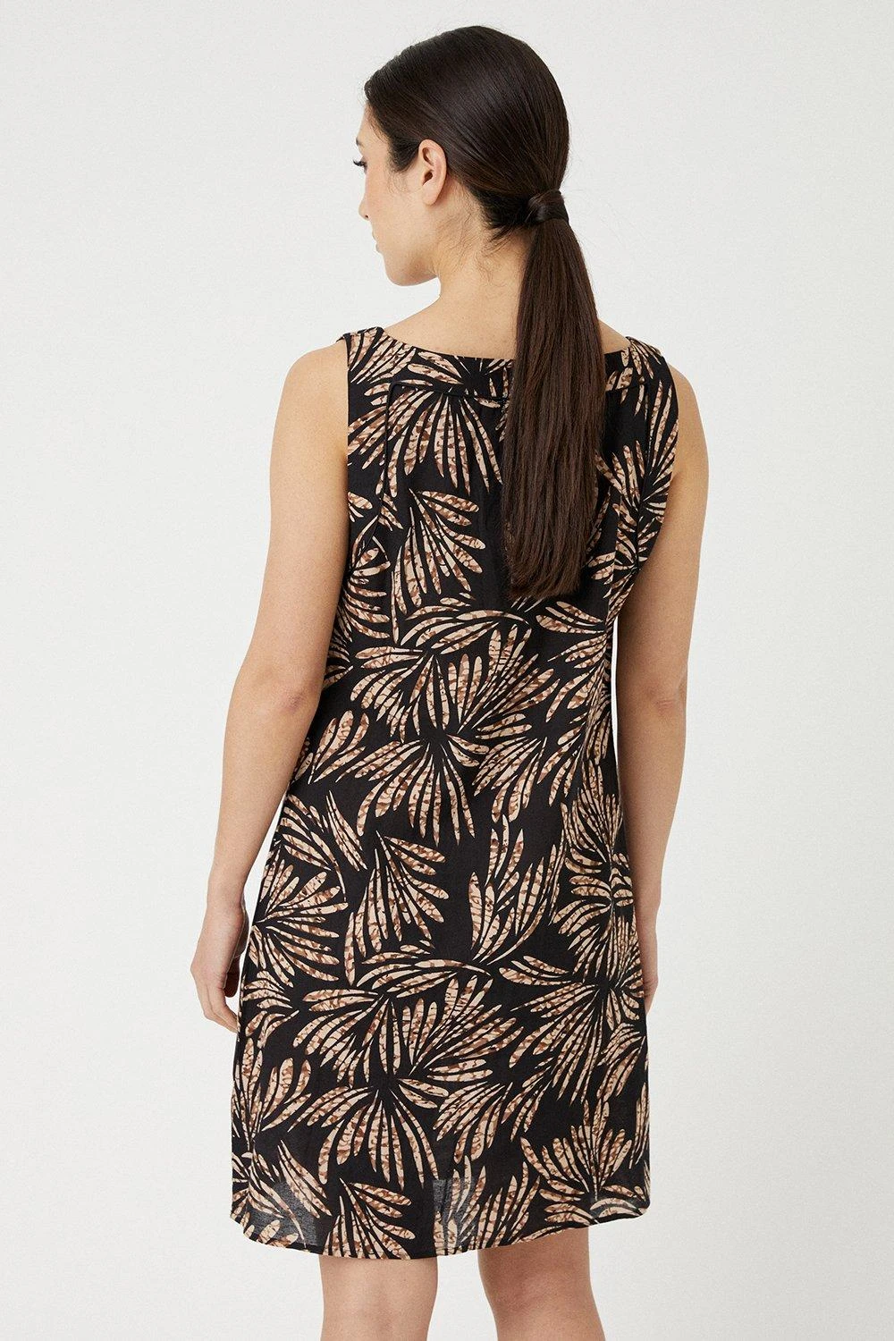 Wallis Abstract Print Linen Look Shift Dress - Image 3