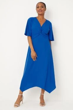 Wallis Plain Twist Front Midi Dress