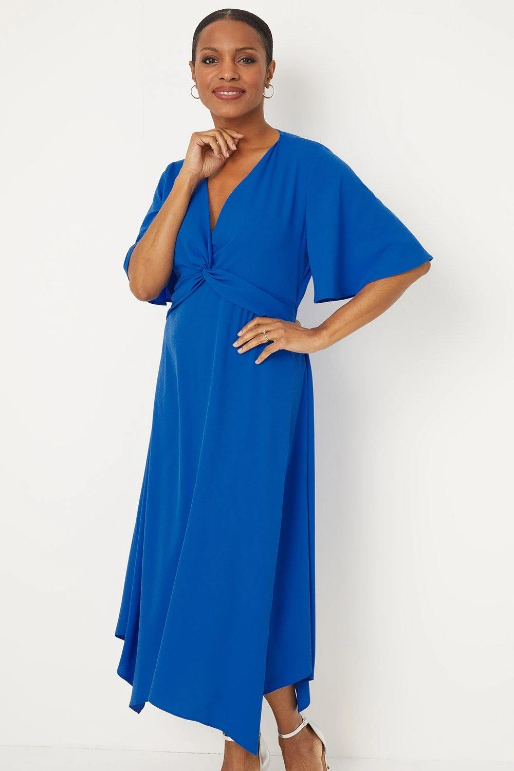 Wallis Plain Twist Front Midi Dress - Image 2