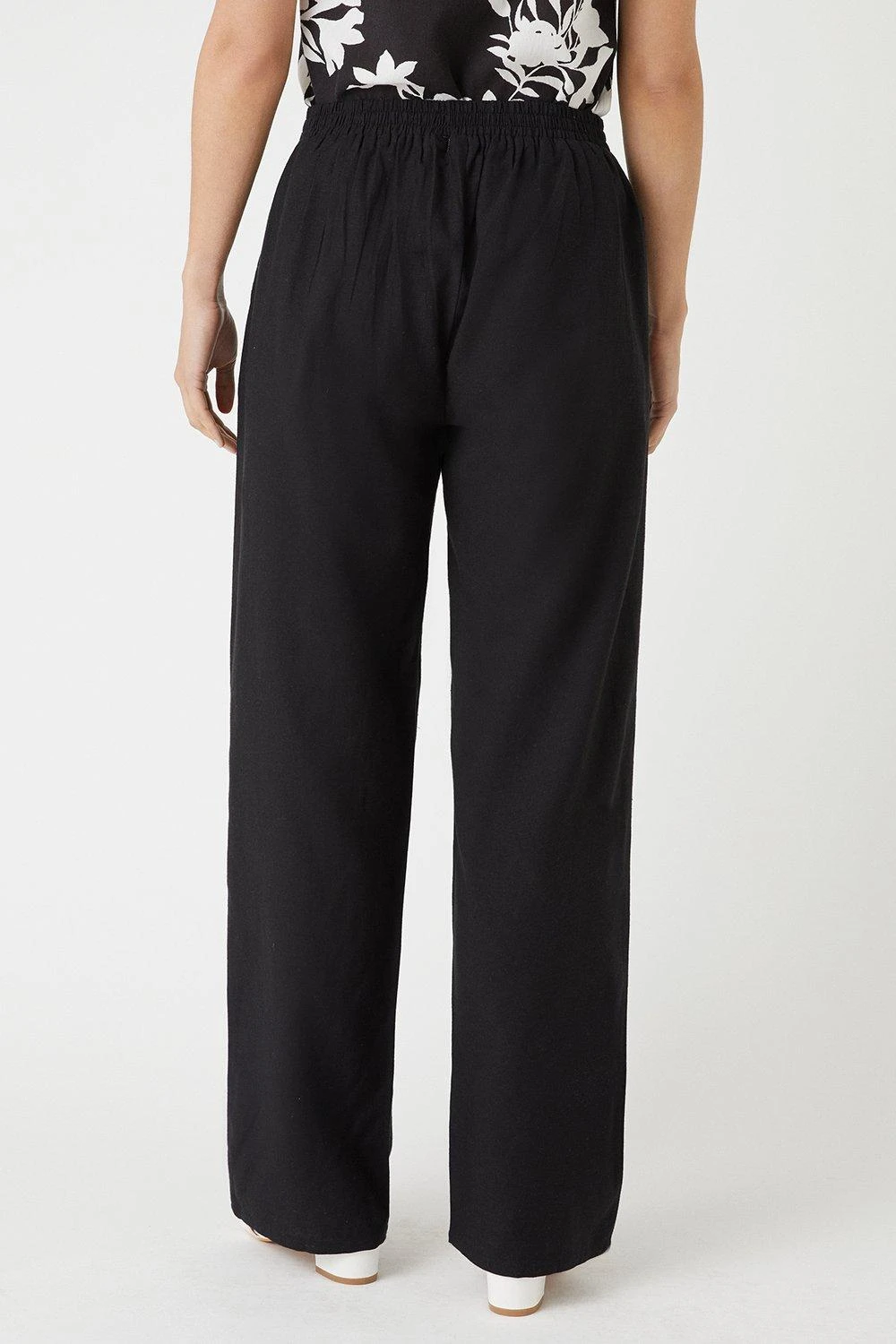 Wallis Linen Look Wide Leg Trousers - Image 3